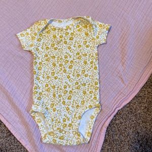 Yellow and white 3 month bodysuit.
